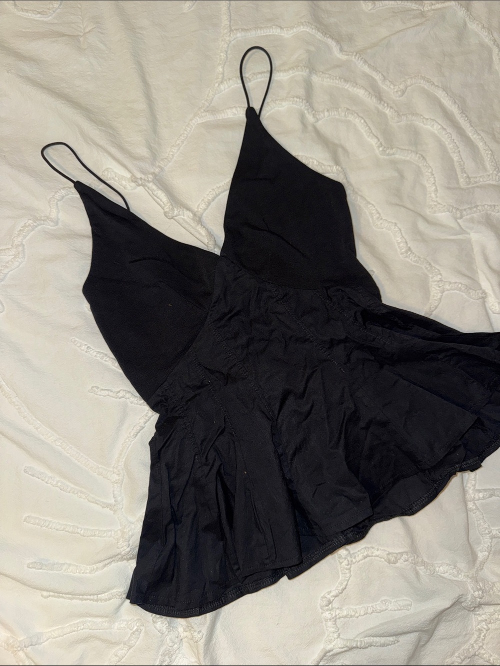 Scalloped Black Cami